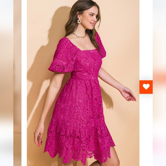 NWOT Flying Tomato "Never Be The Same" woven mini dress, fuschia, size L - Picture 5 of 11